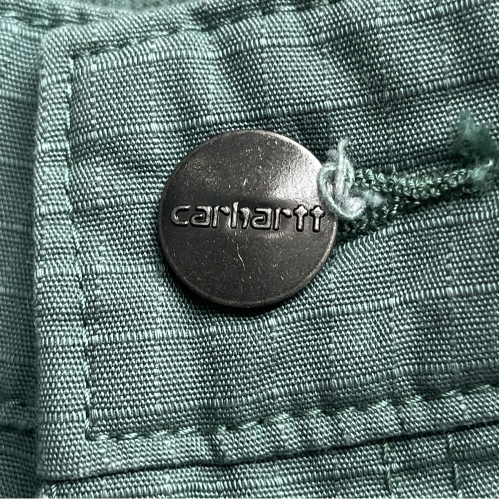 Carhartt Green Work Shorts Women 12 33x9”‎ Roll Tab BS213-W Force Rip Stop - Picture 6 of 12